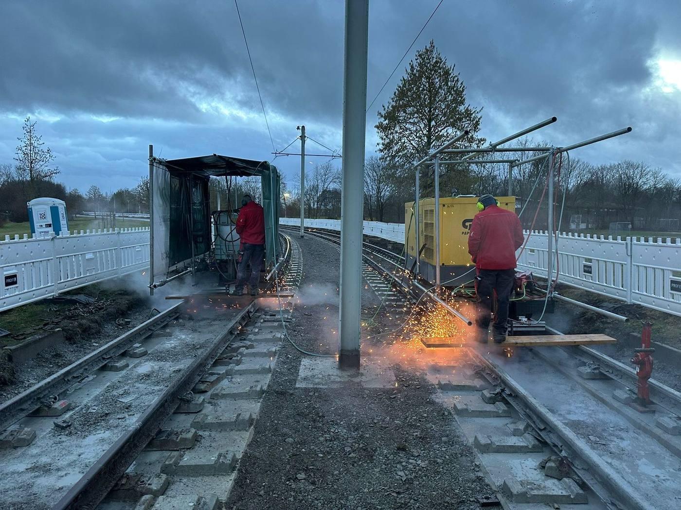Schienentrennung an der Stadtbahn Braunschweig